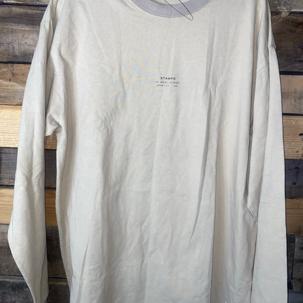 STAMPD Men's beige Long Sleeve Tee